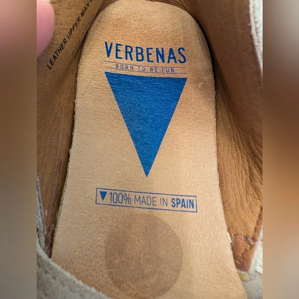 Verbenas Gaudi Taupe Suede Espadrilles Made in Spain Flat‎ Slip On Shoes Size 37